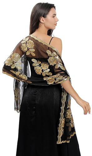 FAIRYGATE Wedding Shawls and Wraps Plus Size Soft and Comfortable Polyester Scarfs Wrap for Evening Party Women Lightweight Bridal Shawl Soft Sheer Stole Shawls for Weddings UC1634