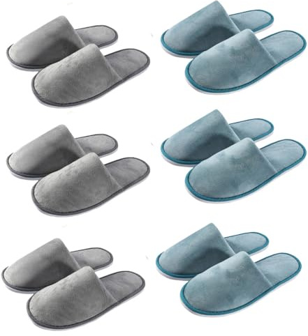 Teceyfeet Zapatillas de casa, 4-6 pares Pantuflas Invitados,Zapatillas de Hotel,Zapatillas Casa Mujer Pantuflas Antideslizante de Invierno Zapatillas Estar por Casa Hombre Pantuflas Slippers