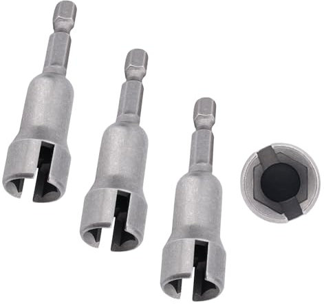 3uds Brocas para Tuercas de Mariposa, Broca para Contraventanas de Acero Destornillador para Tuercas de Mariposa Vástago Hexagonal de 6,4 mm para Tuercas de Panel Tornillos de Ojo Colgador Q