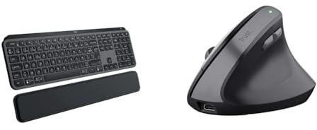 Logitech MX Keys S & Trust Yuno Souris Ergonomique sans Fil,