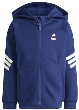 adidas Unisex - Bambini e Ragazzi Marvel Spider-Man Track Top, Dark Blue/Off White, 7-8 Years