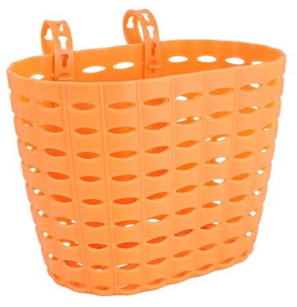 Housoutil Cesta para Manillar de Bicicleta y Scooter Infantil de Plástico Duradero Desmontable en Color Naranja para