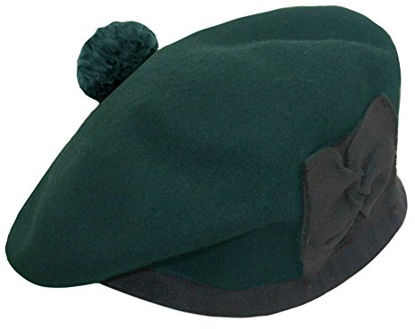 Maze Wool Balmoral Bonnet Hat Scottish Piper Green Size 60cm UK 7 1/2 US 7 5/8