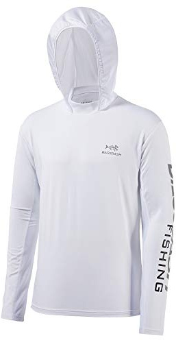Bassdash UPF 50+ -T-Shirt da Pesca Rashguard Protezione Solare Felpa da Uomo con Cappuccio e Protezione dai Raggi UV