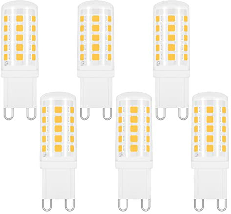 Akynite G9 LED 4W Luce Naturale 4000K, AC 230V, Equivalente Alogena G9 40W, 400LM, 360 Gradi, Non-dimmerabile, Lampade LED Attacco G9 Naturale per Specchio da Bagno, Lampada da Tavolo, set di 6