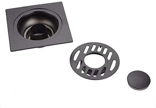 Évacuation De Sol avec Couvercle À Tamis Amovible Égouttoir Carré en Acier Inoxydable Égouttoir À Évacuation Rapide pour Douche Salle De Bain Cuisine WC Garage Siphon De Sol pour