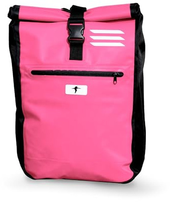 Red Loon Kurier Rucksack - Courier Bag - Fahrradtasche Kuriertasche - Rolltop Rucksack - Backroller Classic - Backpack - Kurierrucksack rosa LKW-Plane