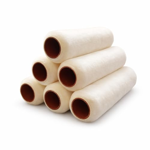Tru-Lamb 9 Lambskin Paint Roller Covers – 100% Natural Lambswool Professional Roller for Oil & Latex Paint, Stain, Varnish & Sealers – Smooth Professional Finish (9 x 1/2 - 6 Pack)