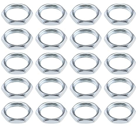 YINETTECH 20 Stück Sechskantmuttern M10x1 SW12 2.4mm ISO Feingewinde DIN 13-5 Verzinkte Schlüsselmutter Gewindemutter Hardware Reparatur Befestigungselemente Halterungen