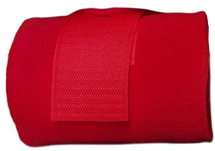Oshhni Paquete de 4 Vendas para Patas de Caballo, Vendajes para Equinos, Vendajes de Protección para Piernas Engrosados para Accesorios de Equitación, Ganado, Rojo