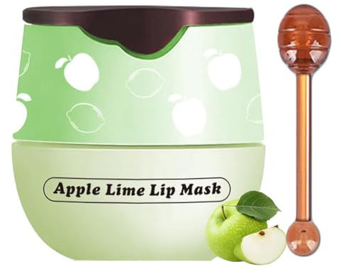 TITIMORE Bee Balm Lip Balm Biene Apfel Lippenmaske Feuchtigkeitsspendende Tag & Nacht Lippenpflege Bienen Lippenbalsam Honig Lippenmaske Reduzieren Sie Lippenlinien Falten,Lippenpeeling