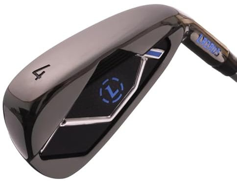 LAZRUS LAZ2 Premium Herren-Golfschläger-Sets/Einzelpersonen – entwickelt, um Ihr Golfspiel zu verbessern, rechte und linke Hand, abgestufte Stahlschäfte, verzeihende Golf-Eisen (dunkel, #4 Eisen RH)