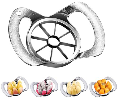 Affetta mele in acciaio inox ispessito, tagliapela, divisore, affettatrice per frutta, facile da usare, risparmio di tempo, risparmio di lavoro, adatto per mele, pere, arance (8 lame)