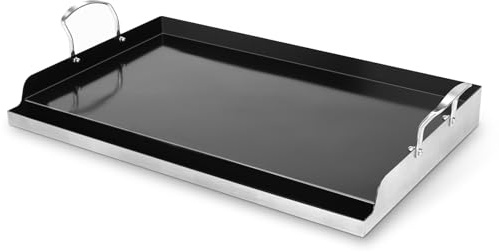 GFTIME Plaques de cuisson universelles de 63,4 x 40,8 cm pour la plupart des barbecues à gaz et au charbon de bois, barbecue électrique, plancha de barbecue universelle, plaque supérieure plate