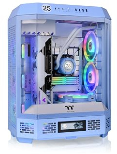 The Tower 600 Hydrangea Blue Mid-Tower ATX Case; 3 Paneles de Vidrio Templado; Soporte de Placa Base de Conector Oculto; Ranuras PCI-e rotacionales; CA-1Z1-00MFWN-00; 3 años de garantía