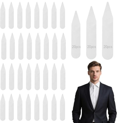JEYORZY 60er Set Kragenstäbchen für Herrenhemden, Kragenstäbchen für Herrenhemden - Kragenverstärker aus Stäbchen für einen perfekten Sitz des Hemdkragens, als Geschenk für Vater oder Ehemann