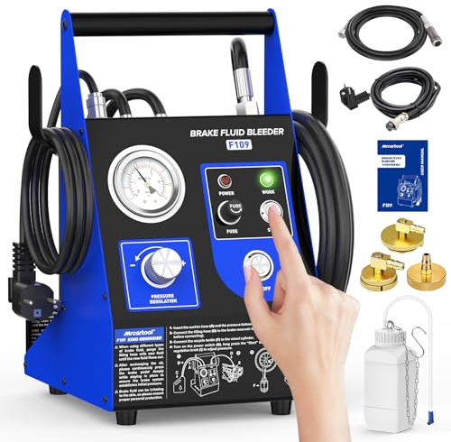 Spurgo freno elettrico 220 V, cambio liquido dei freni, 0,5 ~ 2,5 bar, dispositivo di sfiato con aria compressa, 1 adattatore cilindro principale per VW, BMW, Skoda