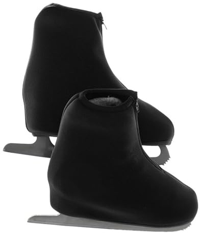 Cubiertas para patines sobre hielo,Cubiertas para patines negras - Fundas para patines de hielo transpirables con cremallera | Fundas para patines artísticos negros, fundas suaves para patines de hock