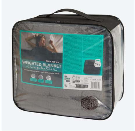 Allin Premium Sleep - Manta con peso para dormir, 7 kg, 140 x 200 cm, color gris