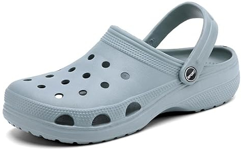 Huayuehong Zoccoli da Giardino Unisex, in Rete Traspirante, Zoccoli Classici, Antiscivolo, Pantofole estive, Blu, 48 EU