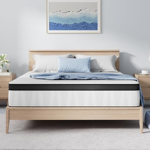 Avenco Queen Mattress, 12 Inch Medium Firm Queen Size Mattress in a Box, Hybrid Mattresses with Smarts™ Coil Pocket Springs for Motion Isolation, Strong Edge Support, CertiPUR-US Certified