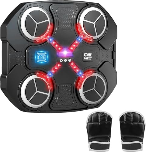Music Boxing Machine for Kids, Wall Mounted Bluetooth Smart Punching Pad Kids Boxing Training Workout Equipment with Boxing Glove, Birthday Gifts Sport Toys for Boys Girls 5 6 7 8 9 10 11 12 Year Old