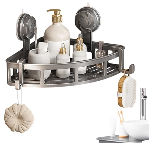 Ducha para la esquina, organizador de baño con , soporte de goteo multifuncional, accesorio de baño para el hogar, apartamento de alquiler, dormitorio, hotel y comercio