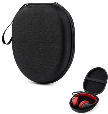 Housse Casque Audio, Étui De Transport Robuste Pour Casque Compatible Avec Sony Mdr-Xfb950Bt, Bose Qc25, Grado Sr80, Mdrzx310, Mdrzx330, Cowin E7, Taille Universelle, Noir