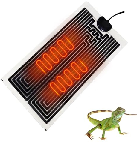 Generico Heizung für Reptilien | Terrarium mit einstellbarer Temperatur unter dem Tank für Schildkröten und Reptilien - Wasserdichte Heizung für Terrarien, RIS