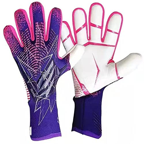Gants de gardien de but de football pour enfants avec paumes super adhérentes, respirants et résistants à l'abrasion, gants de gardien de but junior pour garçons et filles (B, taille 6)