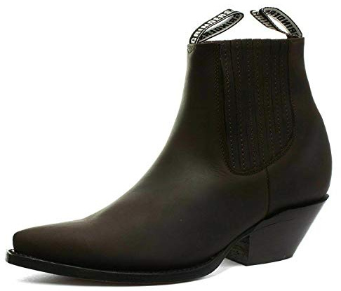 Zapatillas Para Hombre Marrón Mustang Ponerse Vaquero Western Chelsea Botines 46