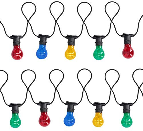 Vacchetti 6141180000 Prolunga Catena 10 Lampadine Vetro Luce Uso Esterno, Multicolor, Grande