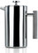 INTIRILIFE Kaffeekanne in SILBER - 1 Liter Füllmenge - 23x15x12 cm - Kaffeebereiter nach französischem Pressensystem aus Edelstahl mit Filter Pressstempelkanne Kaffeemaschine Kaffeepresse Frech Press