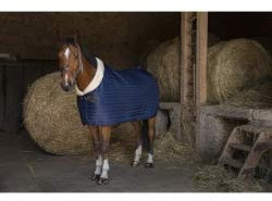Stalldecke mit synthetischem Lammfellfutter Teddy EquiTheme Marineblau 155cm