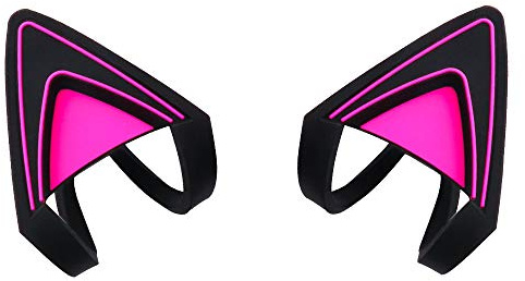 HUYUN Silicone Cat Kitty Ears Lovely Attachable Accessory Compatible for Razer Kraken 2019, Kraken TE Headsets (Purple)
