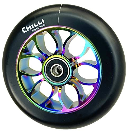 Chilli Pro Stunt-Scooter Rolle spoked Reaper Grim 110mm (Neochrome/Pu Schwarz)