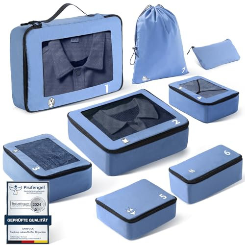 Koffer Organizer Packing Cubes 8 Teilige, Packwürfel Travel Reise Organizer Set FüR HandgepäCk Koffer Und Rucksack