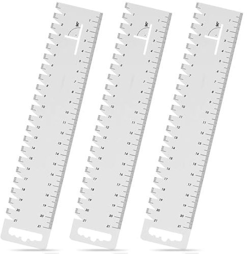 3 Stück Schneiderlineal,Nählineal,Handmaß Nähen,Kunststoff Lineal,Nähzubehör,Bügellineal,Näh Zubehör,Hitzebeständig Nählineal,Zum Transparent Präzision Lineal Messwerkzeug für Patchwork Zuhause(21cm)