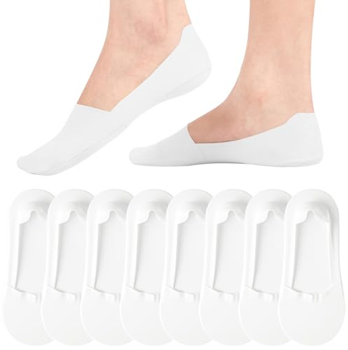 Caldodo Chaussettes Invisibles Femme 39-42 35-38, Chaussettes Basses et Courtes en Nylon Socquettes antidérapantes pour Mocassins Loafers Ballerines Escarpins