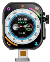 Reloj inteligente Android DW99 S9 Ultra 4G con cámara giratoria, WiFi, GPS, tarjeta SIM, 2.2 pulgadas, reloj inteligente Amoled Play Store (negro, 2+16G)