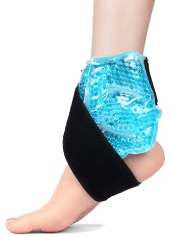 AOOWU Bolsa de Hielo de Tobillo, Paquete de Hielo para Pies Reutilizablem, Envoltura de Bolsa de Hielo, Bolsas de Gel Frío y Calor Para El Tobillo y Pie para Lesiones, Hinchazón y Contusiones