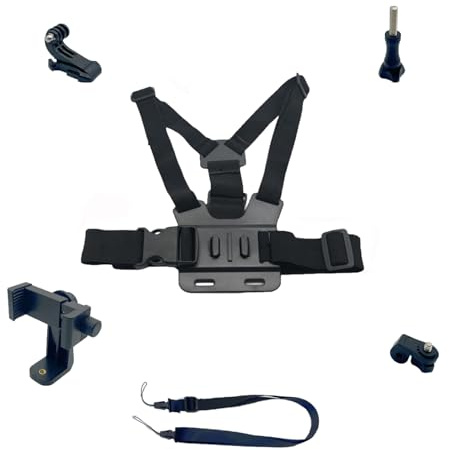 Harnais de Poitrine, Sangle de Poitrine pour GoPro Hero 11/10/9/8/7/6/Mini et Autres Caméras d'action,Support de Sangle de Poitrine pour Téléphone Portable (avec Corde Anti-Balancement)