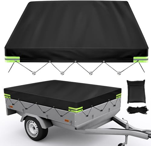 Anhänger Plane, 210x 115 x10 cm Anhängerplane, Abdeckplane für Anhänger, 420D Oxford Material Wasserfest Winddichte Sonnenschutz Anhängerplane, für PKW Hänger 750 kg