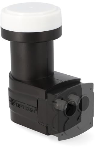 RED OPTICUM 03H Series Twin LNB: LNB 4fach Digital HD 4K, Zwei Ausgänge für DVB-S2, Wetterfest mit Regenschutzkappe, Kompatibel mit Sat Finder, Kompakt und leicht