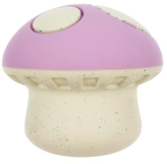 Barkbox BARK Super Chewer Toadstool Dog Toy, Purple and White, Large, Rubber