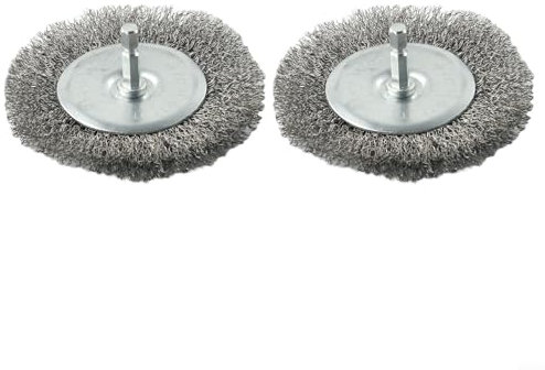 Stainless Steel Wire Brush Set for EFB 400 Electric Joint Cleaner - 2 Pack 100mm Replacement Brushes for Removing Weeds, Moss from Sidewalks, Terraces, Paving Stones - Metal Grout Brushes