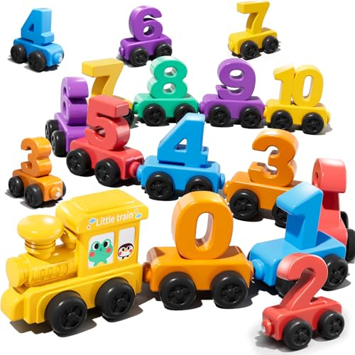 JUKUDAHU Magnet Number Train Set for Toddlers 3 4 5 6 Years Old - Counting toy, Color Sorting Toy, Preschool Educational Activities, Learning Toy, Train Birthday Gifts for Boys Girls 3-5, 5-8