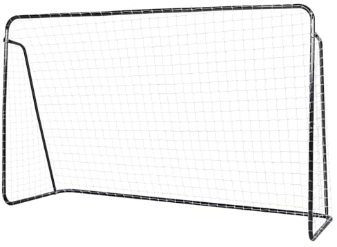 LALAHO But de Football Extérieur, Cage de Foot pour Enfants, 182×120×60 CM, Poteau de But en Acier Galvanisé, Filet de Football en PE Résistant À La Corrosion (Noir)