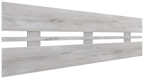 DHOME Cabecero de Madera reciclada DM Horizontal Ancho Cama Palets Herrajes incluidos (160x46 Horizontal Ancho, Ártico)