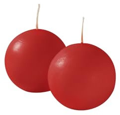 Cereria de Giorgio risthò Bougies Boule, Cire, Rouge, 6 x 6 x 6 cm, 6 unités